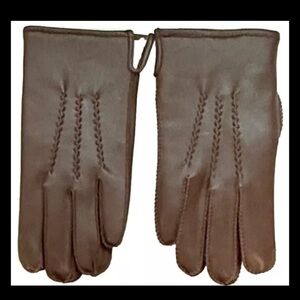 Avon Women’s Vintage Dark Brown Winter Gloves w/Stitching Design Thermal Lining